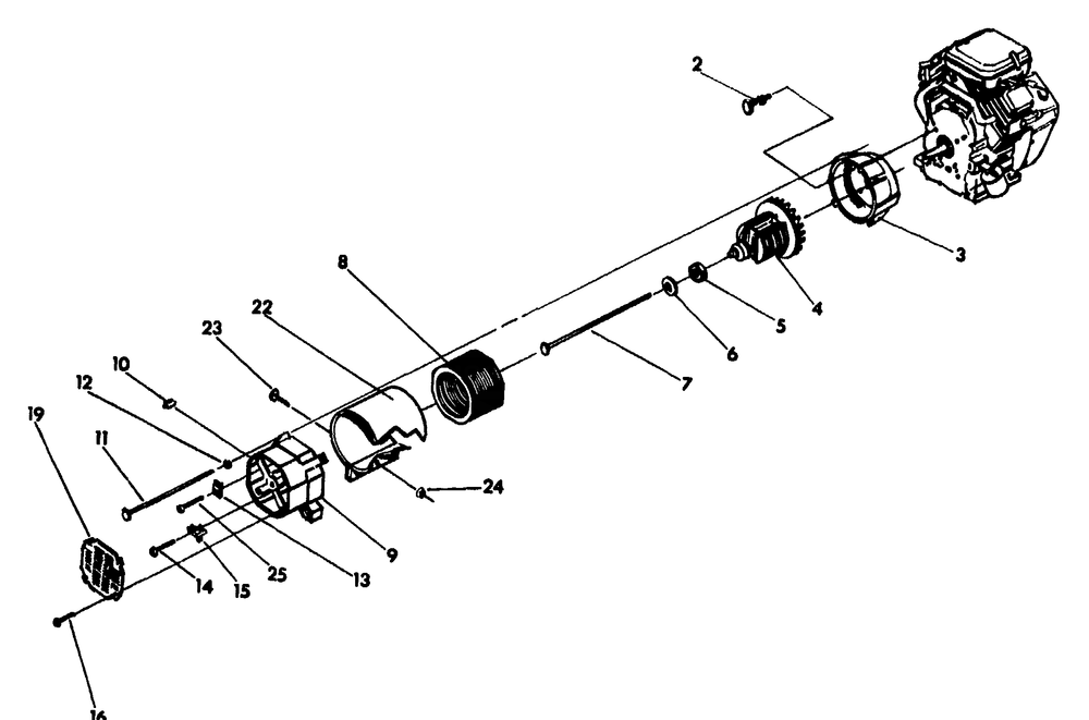 Stator Assembly Diagram and Parts List for 9807-0-MC  Briggs and Stratton Generator